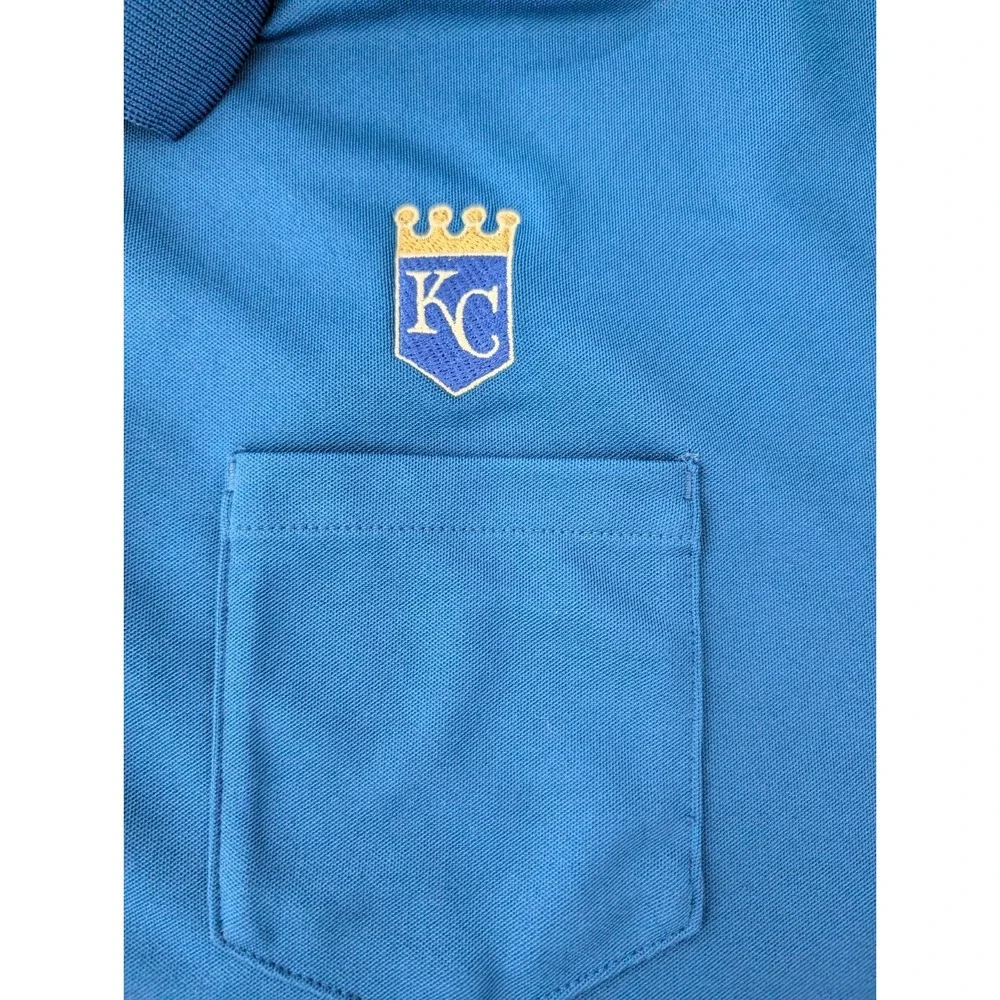 Nike Polo Shirt, Large,‎ Blue, Kansas City Royals Embroidered, Casual, Mens